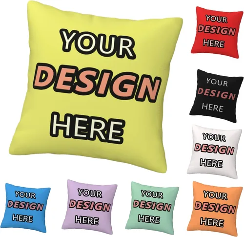 Vista 16 de Custom Pillow for Mother's Day Your Design Here Customized Pillow with Photo 12''x12'' Black