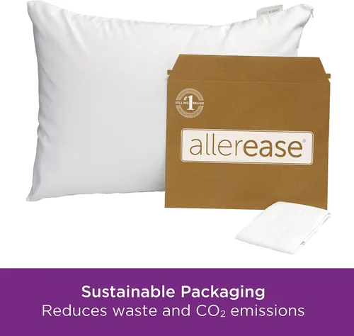 Vista 7 de AllerEase Ultimate - Protector de almohada de algodón con protección avanzada contra alergias, equilibrio de temperatura, comodidad con cremallera
