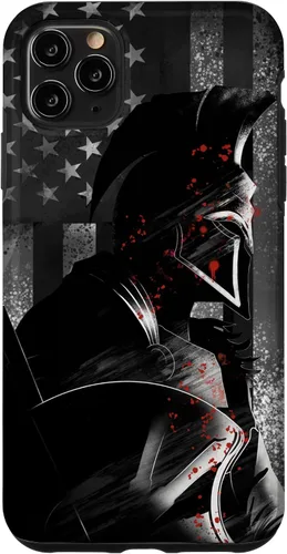 Vista 13 de Funda patriótica para iPhone 16 con bandera de Estados Unidos Spartan Warrior griego antiguo