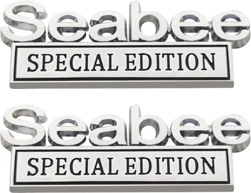 Vista 9 de BESULEN 2 piezas Emblema Edición Seabee, calcomanías de coche de 3D letras metálicas para guardabarros, maletero, portón trasero, accesorios