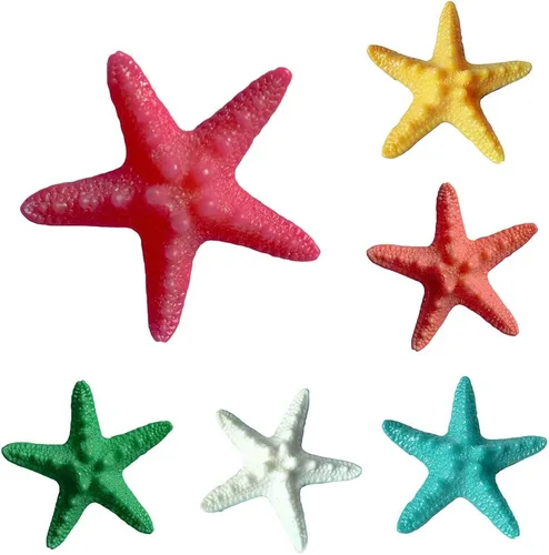 Vista 5 de Estatua de estrella de mar de resina para jardín de hadas, casa de muñecas, jardín al aire libre, decoración de pared para el hogar con temática