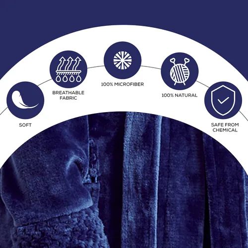 Vista 4 de Bata de baño de forro polar cómoda para mujer - Bata suave de felpa para mujer