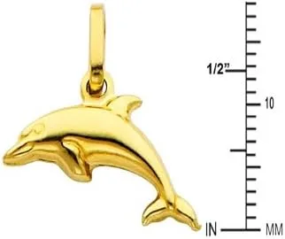 Vista 3 de The World Jewelry Center - Colgante de oro amarillo de 14 quilates con cadena de cable de 0035in