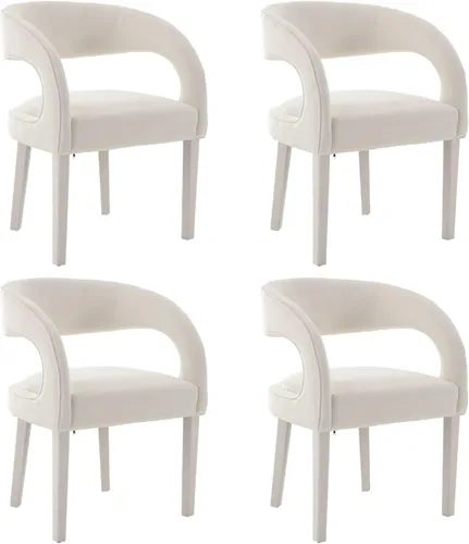 Vista 17 de ROCITY Juego de 2 sillas de comedor tapizadas con barril, tela de lino