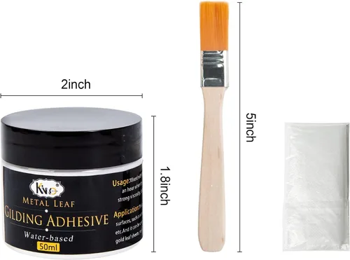 Vista 2 de Adhesivo dorado, resina epoxi de 3.4 fl oz, adhesivo de hoja de oro para uso profesional de manualidades, pintura de hojas de oro a base de agua