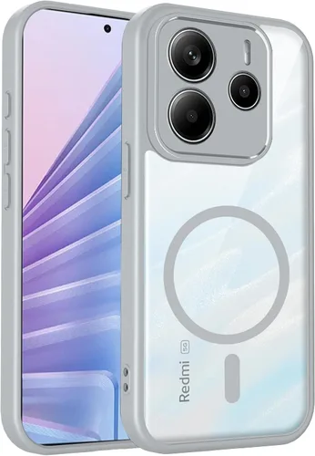 Vista 210 de Funda magnética transparente compatible con Xiaomi 17T, color negro 2 en 1 PC + TPU cubierta de teléfono a prueba de golpes, carcasa protectora