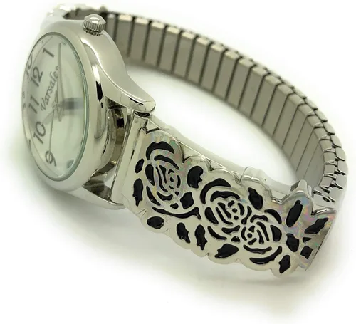 Vista 3 de VERSALES Señoras Elegante Floral Flor Estiramiento Banda Elástica Moda Reloj Varsales