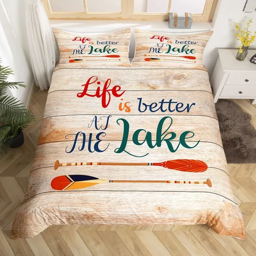 Vista 8 de Erosebridal Funda de edredón náutica para niños y niñas, juego de ropa de cama azul y blanco oceánico, funda de edredón de tabla de surf Hawaii