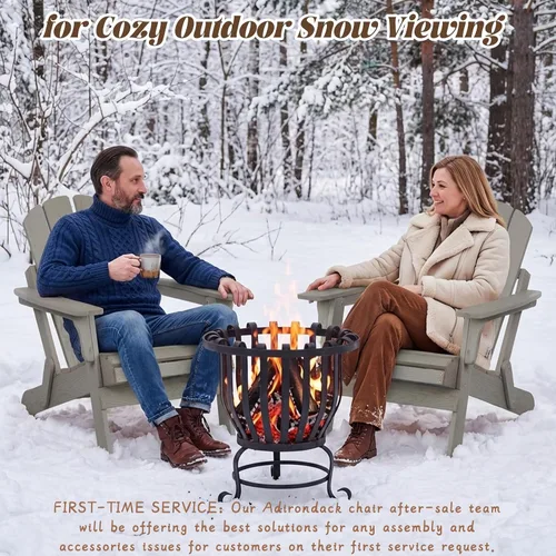 Vista 8 de Silla Adirondack plegable, de madera maciza, sillas para hogueras para todo tipo de clima, con respaldo premontado y tabla de asiento para terraza