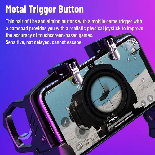 Vista 3 de Diyeeni Mobile Game Controller, Cell Phone Game Joystick Gamepad, with Aim Fire Buttons, for 4.7 to 6.5 Inch Phone, Realistic Gaming Experience
