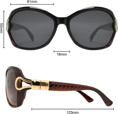 Vista 5 de Gafas de sol polarizadas de mariposa ovales con patillas de metal