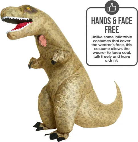 Vista 5 de Morph Jurassic - Disfraz inflable de dinosaurio T-Rex unisex, talla única, Dinosaurio T-rex