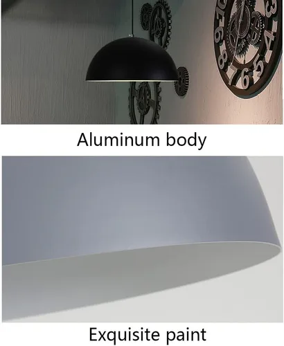 Vista 4 de Lámparas de cúpula industrial, semicirculares, curvadas, de metal mate, lámpara colgante vintage rústica, accesorios de iluminación para granja