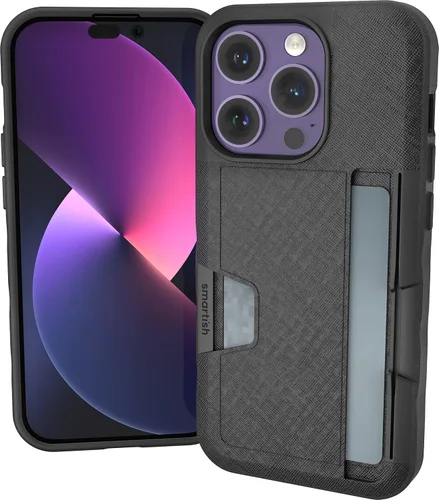 Vista 50 de Smartish Funda tipo cartera para iPhone 11 Pro - Wallet Slayer Vol. 2 [soporte protector delgado] tarjetero (seda) - Black Tie Affair