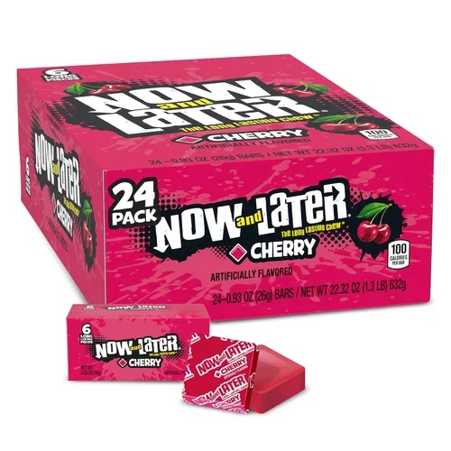 Vista 7 de Caramelo masticable original Now & Later, sabor manzana, barra de 0,93 onzas, paquete de 24