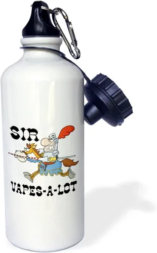 Vista 2 de 3dRose WB _ 203650 _ 1 " Funny Caballero Sir Vapes un montón "deportes botella de agua, 21 oz, blanco