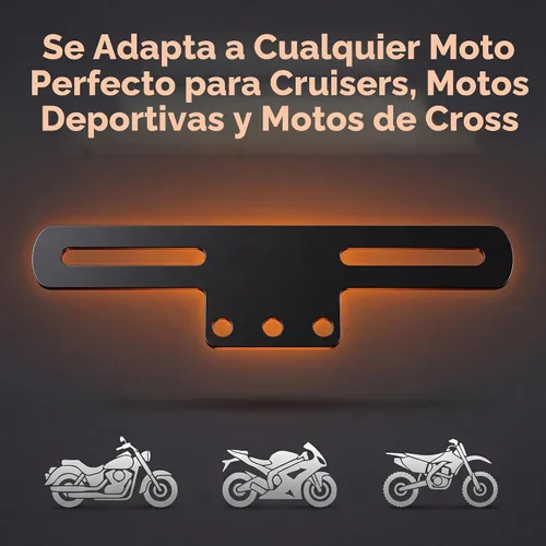 Vista 7 de Soporte para placa de matrícula de motocicleta de aleación