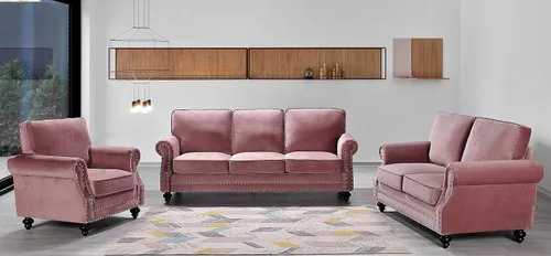 Vista 8 de Container Furniture Direct Lotus - Sofá biplaza tapizado de terciopelo moderno de mediados de siglo, con brazos enrollados, color beige