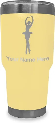 Vista 7 de LaserGram Vaso aislado al vacío de 20 onzas, bailarina de ballet, grabado personalizado incluido (negro)