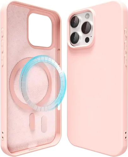 Vista 80 de oakxco Funda de silicona para iPhone 12 Pro Max, magnética, compatible con carga inalámbrica Magsafe, cubierta protectora de goma suave y delgada