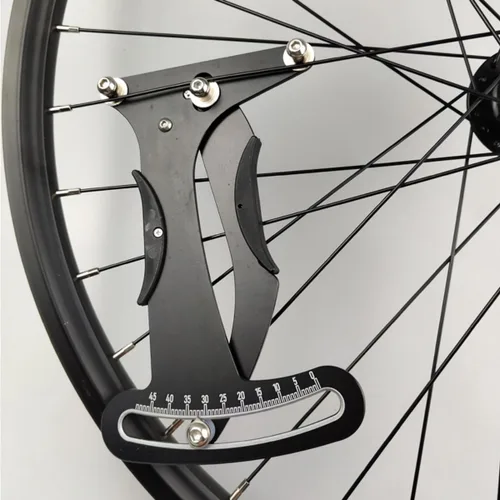 Vista 5 de Herramienta medidor de tensión de radios para bicicleta, aleación de aluminio con tensiómetro de medidor, ajuste de llanta de alambre para bicicleta