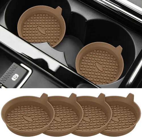 Vista 10 de ME.FAN Posavasos para Portavasos de Coche [Paquete de 4] Alfombrillas de Silicona para Tazas, Accesorios Interiores Universales Antideslizantes