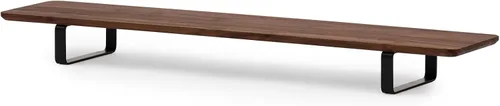 Vista 13 de Oakywood Soporte doble para monitor, hecho a mano en la UE, elevador de madera natural, accesorios para laptop, capacidad de 220 libras, 41.3 x 9