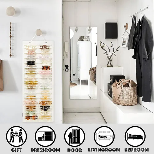 Vista 5 de Organizador de pinzas colgantes para el cabello, organizadores y almacenamiento para mujeres y niñas, soporte de pinzas para el cabello para pared