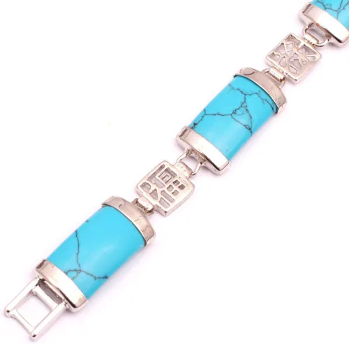 Vista 5 de JOE FOREMAN Buddhism Wish - Pulsera plateada para mujer y niña, 7 pulgadas