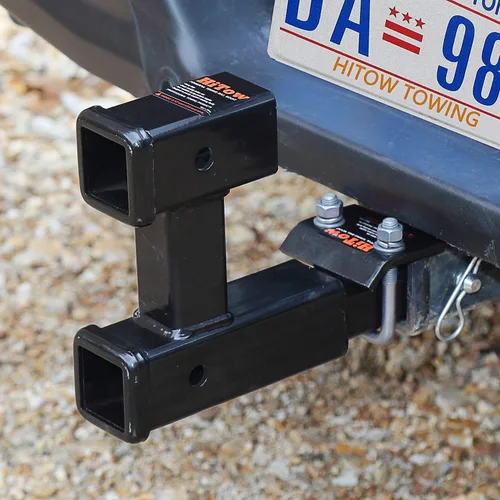 Vista 5 de Extensión de enganche de remolque HITOWMFG con receptor dual (GTW 5,000 lbs) Enganches de remolque para vehículos