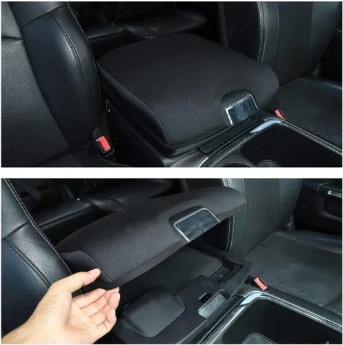 Vista 3 de Voodonala Funda para consola central Dodge RAM 1500 2500 3500 2010-2017 Cubierta de la almohadilla del reposabrazos, para Dodge RAM, accesorios