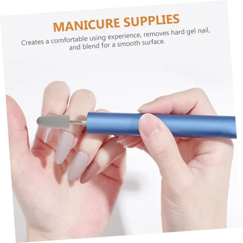 Vista 8 de POPETPOP 2 unids Bits Nail Grinding Head Silicon Bit para Nail Drill Manicura Set para máquina de manicura eléctrica