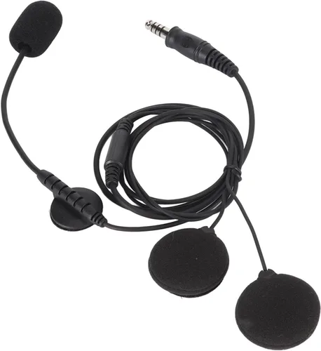 Vista 9 de Emoshayoga Auricular para casco de motocicleta, transmisión estable de 0.276 in. Enchufe de radio bidireccional, micrófono, sonido claro, a prueba