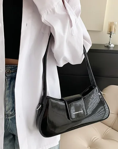 Vista 4 de Bolso de noche para mujer, bolso de mano de cuero, bolso de hombro pequeño, bolso de mano brillante, bolso de mano con asa superior 2023