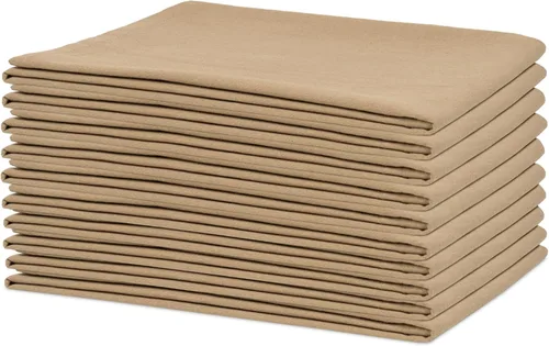 Vista 17 de Toallas de saco de harina Beige - 100% algodón orgánico, paquete de 5, 68.6 x 68.6 cm, toallas de cocina beige altamente absorbentes - Toallas