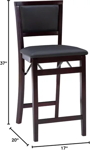 Vista 18 de Linon Faulkner - Taburete plegable de 24 pulgadas, color marrón oscuro y espresso