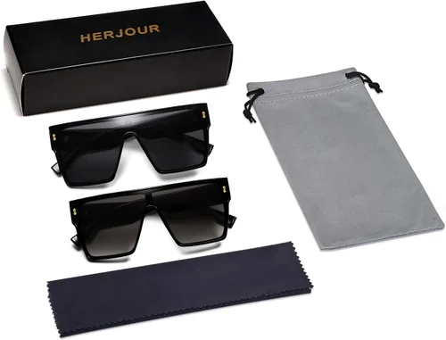 Vista 5 de Allarallvr Gafas de sol cuadradas de moda de gran tamaño para mujeres hombres rectángulo moda gafas de sol AR82128