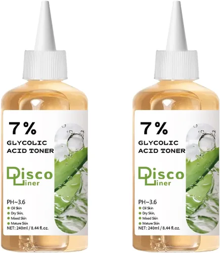 Vista 9 de Tónico exfoliante de ácido glicólico al 7%, tóner facial hidratante, piel suave y brillante, tono de piel uniforme, mejora la textura de la piel