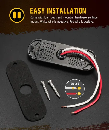 Vista 6 de Partsam 16 piezas de 8.6 cm de carcasa de aluminio rojo/ámbar LED luces de señalización lateral de despeje, luces marcadoras de montaje