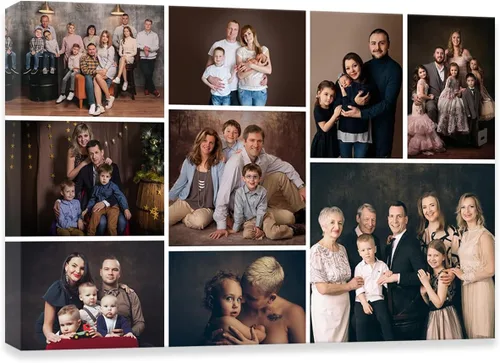 Vista 17 de DOARTDO Lienzo fotográfico personalizado con 4 collage de fotos múltiples, arte de pared personalizado para familia, niños, bebés, mascotas, marco