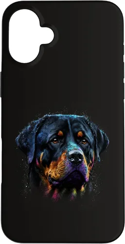 Vista 23 de Rottweiler Dog Face Watercolor Colorful Art Hand Drawn Case for iPhone 17