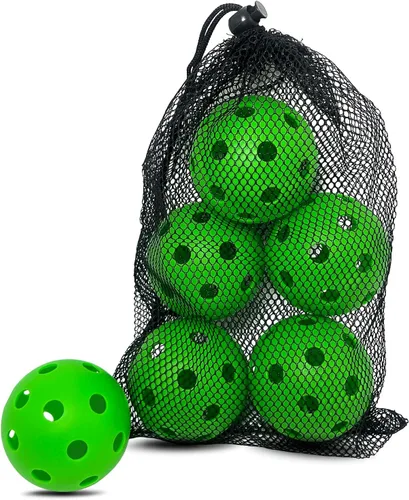 Vista 32 de 6 -Pack Pickleball Balls, 26 Holes Outdoor Pickleballs, High Elasticity & Durable Pickle Balls for All Style Pickleball Paddles Indoor Pickleballs