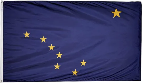 Vista 4 de Annin Flagmakers Bandera del estado de Alaska fabricada en Estados Unidos según las especificaciones de diseño oficiales del estado, 2 x 3 pies