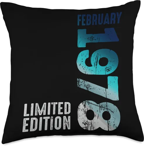 Vista 4 de February 1978 Year 1978 Retro 1978 Vintage Limited Edition Throw Pillow
