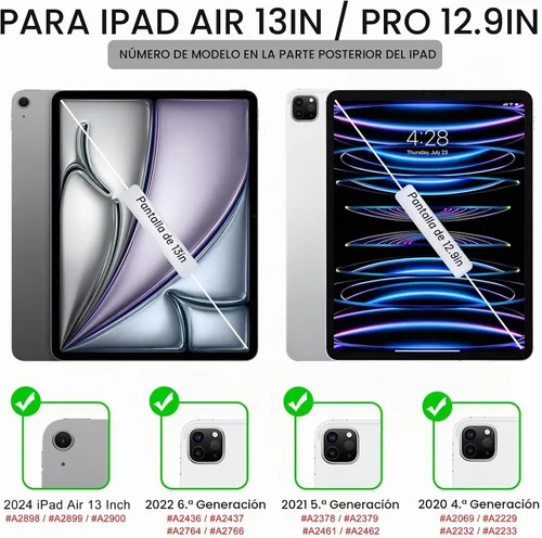 Vista 2 de Soke Funda para iPad Air de 13 pulgadas (M3 2025/M2 2024) con soporte para lápices, [Encendido/apagado automático + protección de la cámara] a