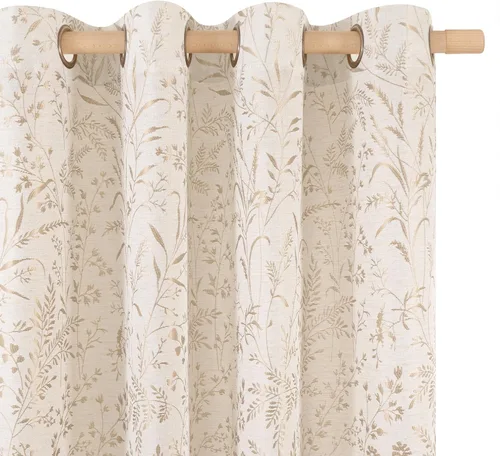 Vista 13 de BGment Cortinas de lino beige para dormitorio de 63 pulgadas de largo, cortinas de ventana con ojales y ojales para ventana de sala de estar, 2