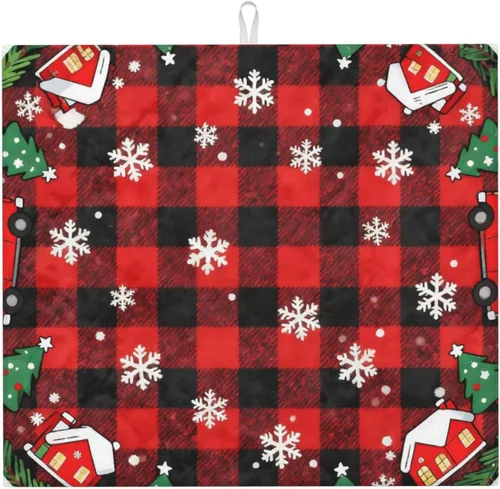 Vista 25 de Tapete de secado de platos de hojas de otoño para encimeras de 18 x 16 pulgadas, almohadilla protectora para escurridor de platos con lazo