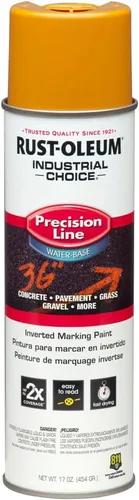 Vista 3 de Rust-Oleum 203035-12PK Pintura en aerosol invertida industrial a base de agua, 17 onzas, naranja alerta APWA, paquete de 12 unidades APWA Alerta
