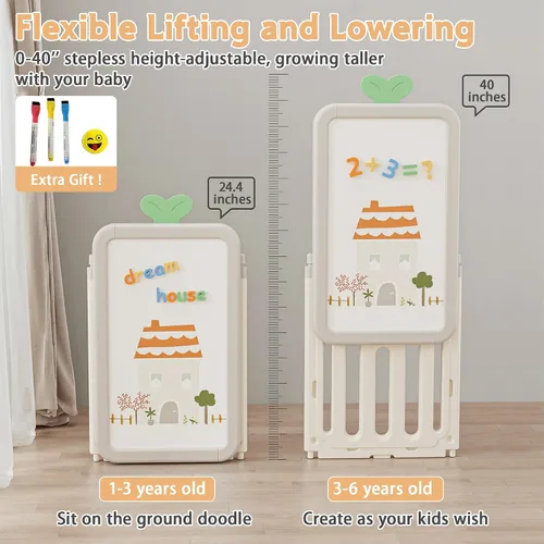 Vista 4 de Organizador de Almacenamiento de Juguetes para Niños con 10 Cubos Extraíbles, Organizadores de Juguetes Plegables y Almacenamiento con Estantería