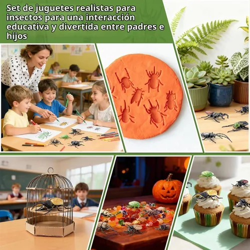 Vista 6 de Juego de juguetes de insectos para niños, 12 piezas de figuras de insectos educativos modelos de insectos